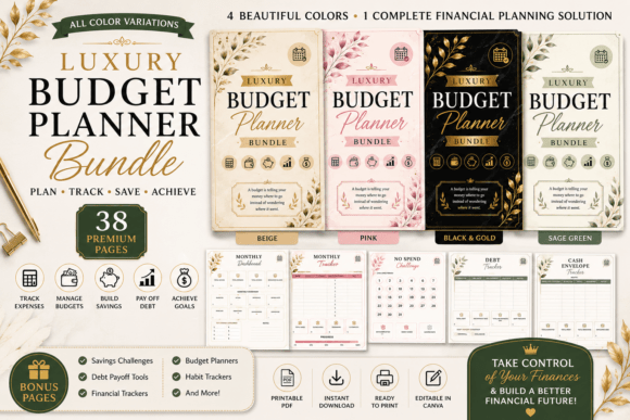 Download Ultimate Luxury Budget Planner 4 Color - Premium Resources